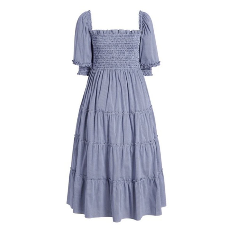 EUC Hill House Nesli Nap Dress Navy Gingham Size M